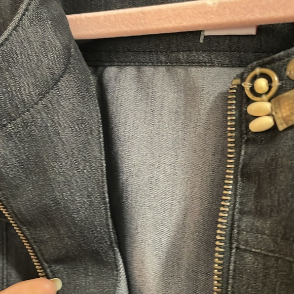 RUBY RD beaded Embellished Denim JEAN JACKET blazer coat With 2 pockets Size 6 - Picture 6 of 10